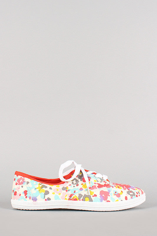 Wild Diva Marsden-01an Floral Lace Up Round Toe Flat