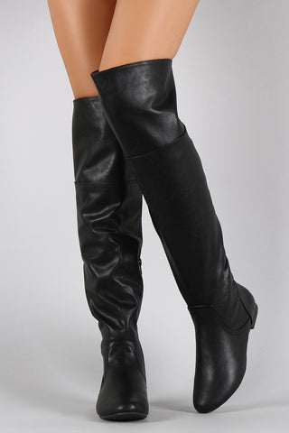 Anne Michelle Caged Lace-Up Knee High Boots
