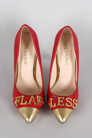 Breckelle Perforated Pointy Toe Dorsay Pump