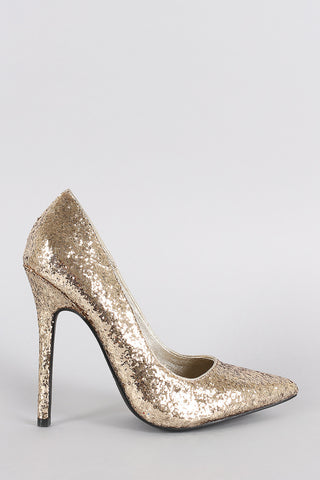 Breckelle Perforated Pointy Toe Dorsay Pump