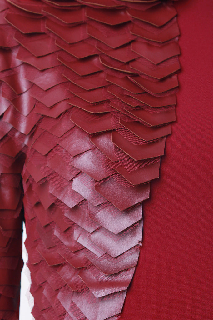 Vegan Leather Scale Maxi Dress