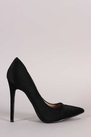 Breckelle Perforated Pointy Toe Dorsay Pump