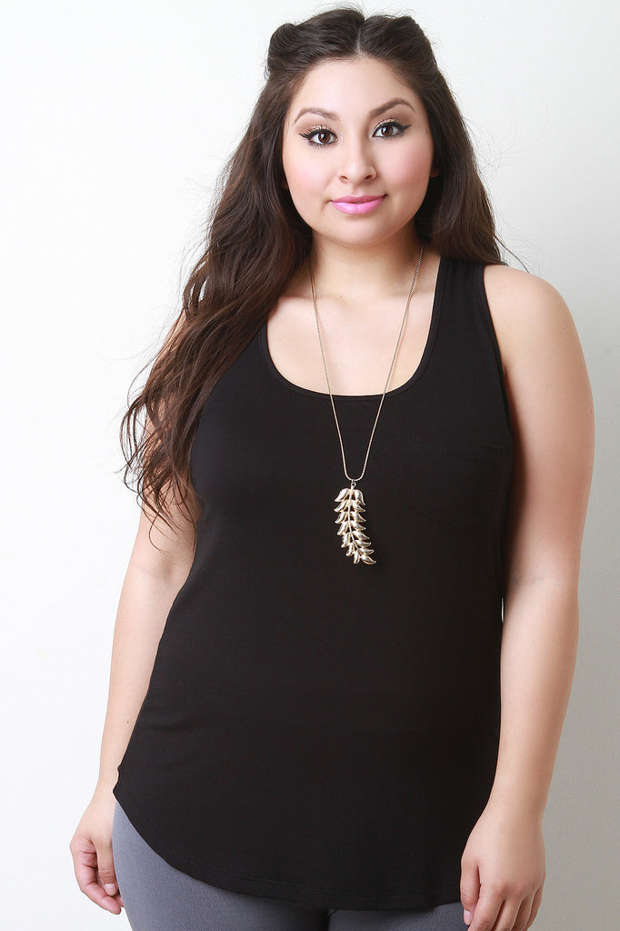 Textured Sleeveless Pocket Top