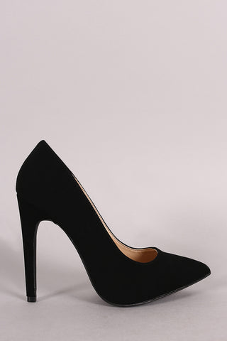 Breckelle Perforated Pointy Toe Dorsay Pump
