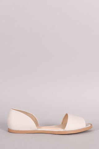 Qupid Croco Pointy Toe Slip On Dorsay Flat