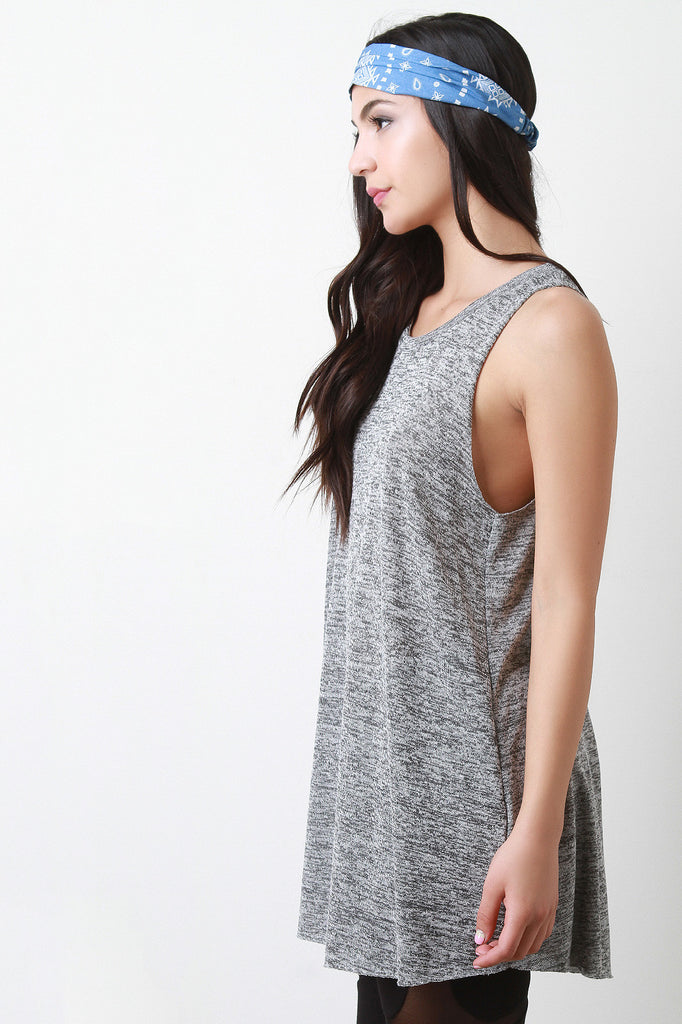 Casual Fine Marl Knit Sleeveless Top