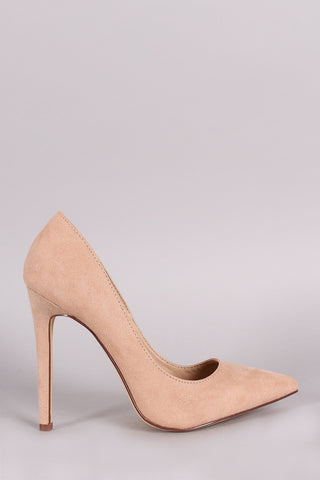 Breckelle Perforated Pointy Toe Dorsay Pump