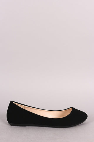 Qupid Croco Pointy Toe Slip On Dorsay Flat