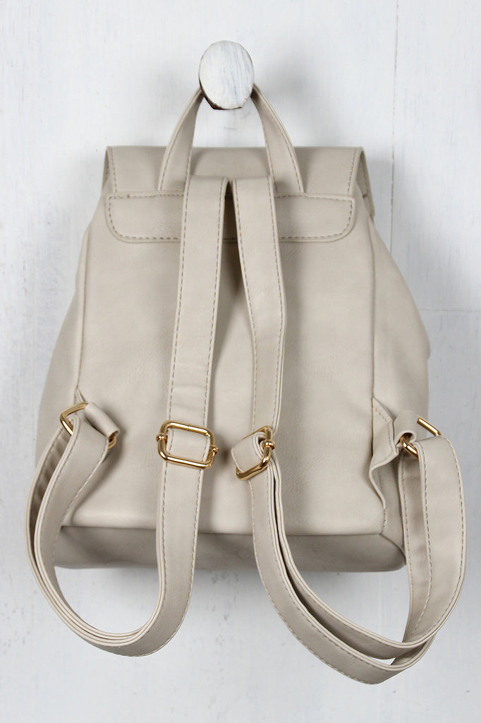 Vegan Leather Fringe Bucket Backpack