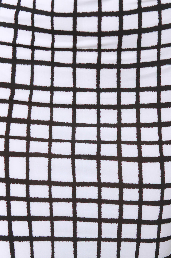 Grid Print Midi Skirt