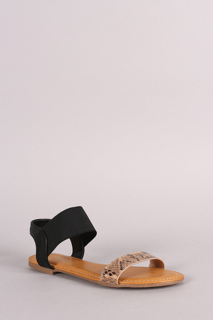 Bamboo Snake Elasticized Flat Sandal