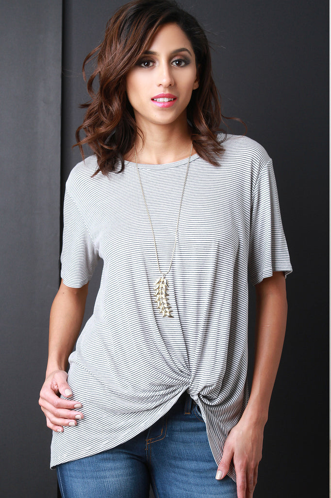 Twisted Knotted Striped Tee