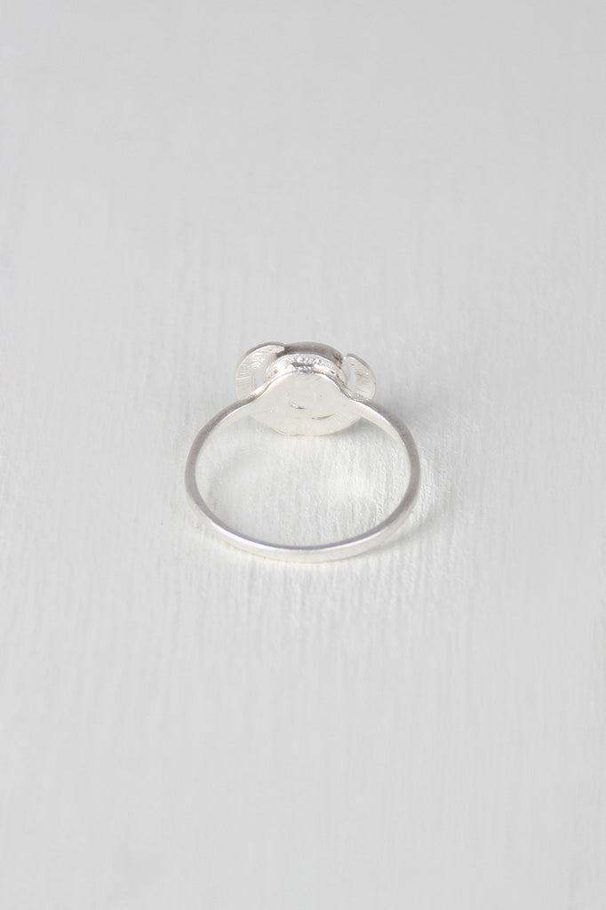 Crescent Moon and Faux Turquoise Ring