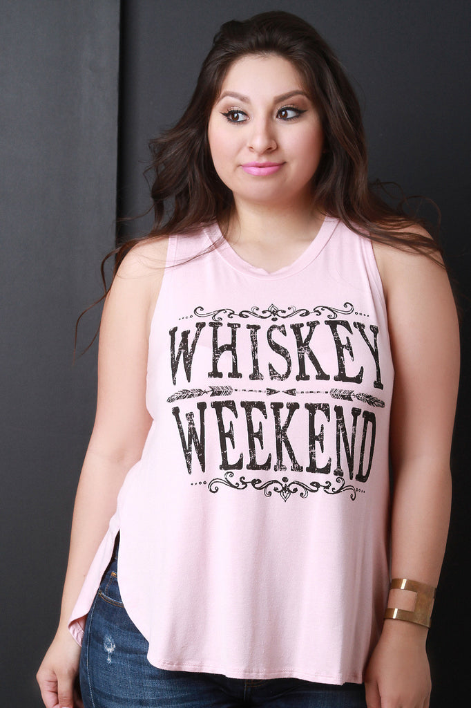 Whiskey Weekend Graphic Print Tank Top