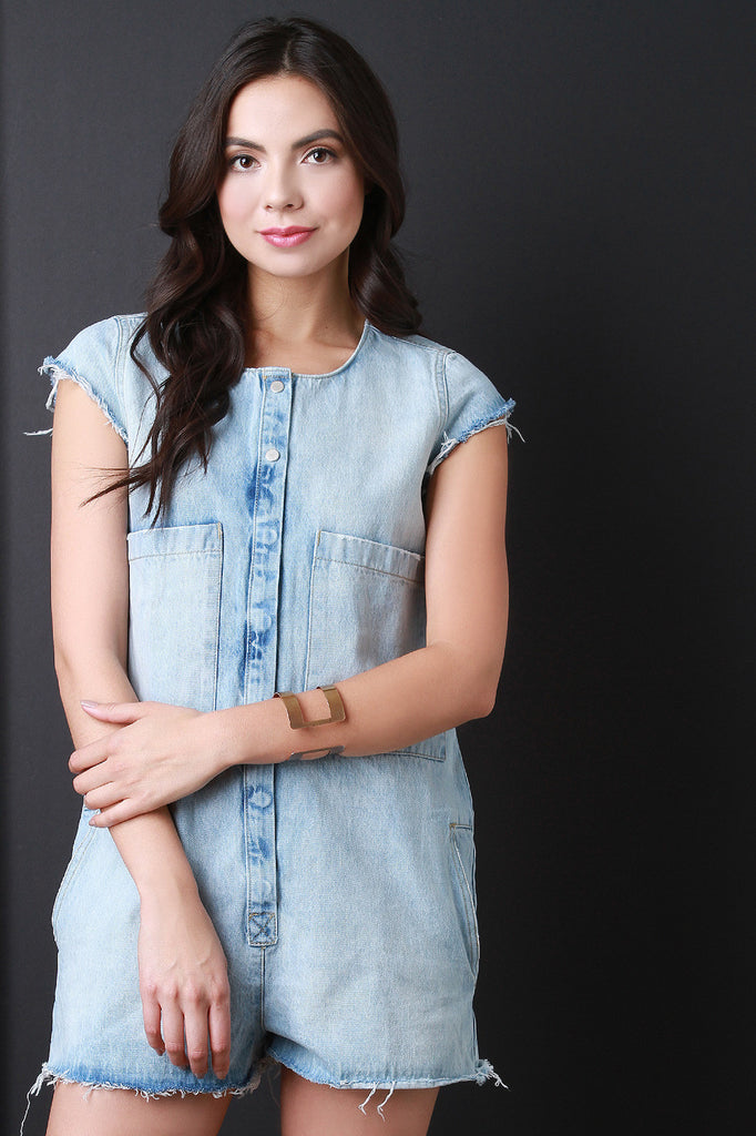 Boxy Denim Romper