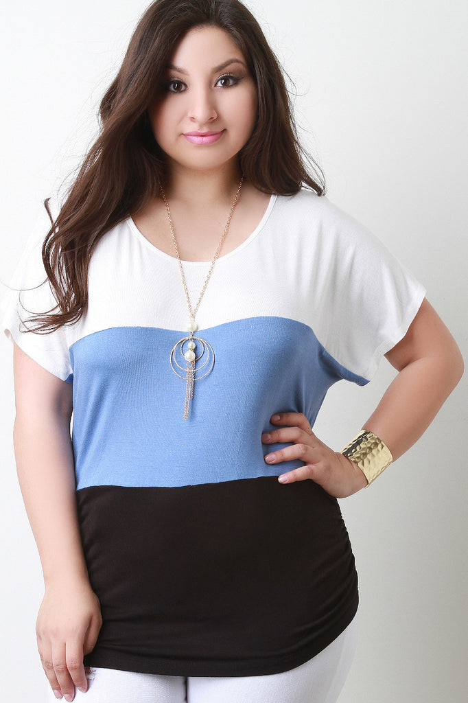 Colorblock Jersey Necklace Top