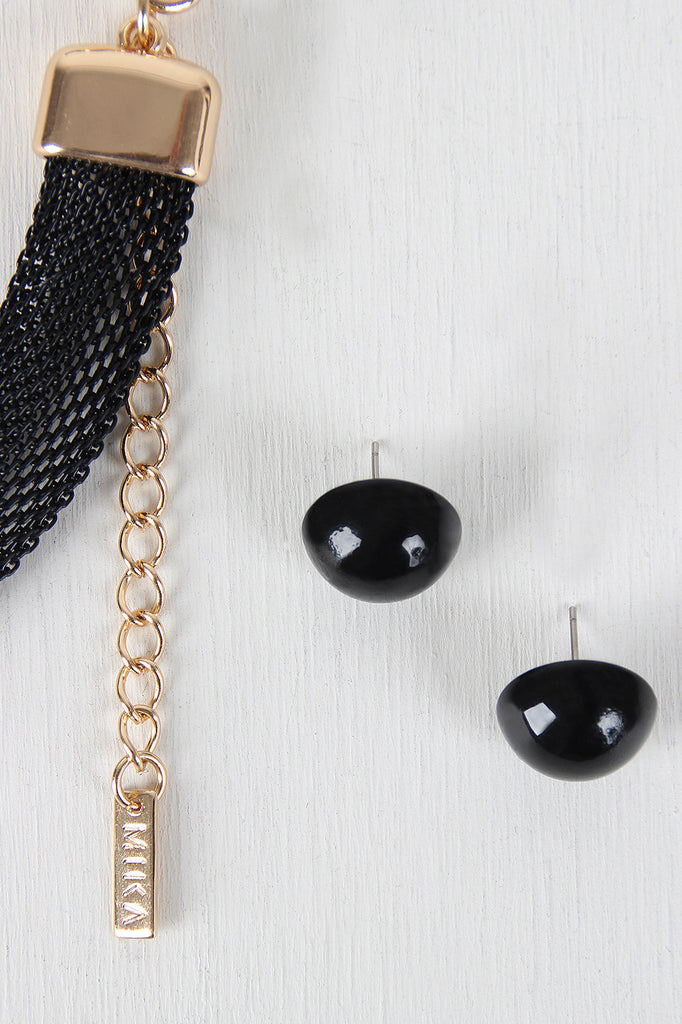 Omega and Mesh Contrast Necklace