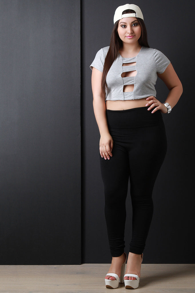 Banded Open Front Crop Top