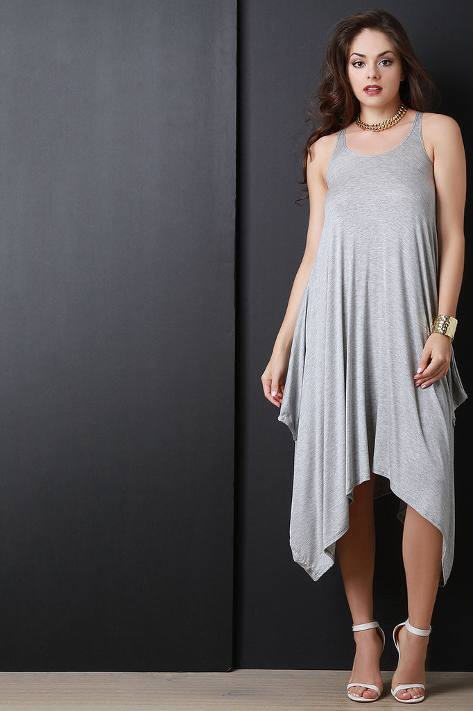 Trapeze Handkerchief Hem Maxi Dress