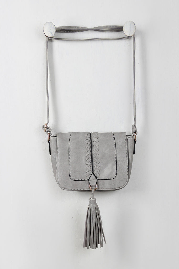 Vegan Leather Cross Body Tassel Bag