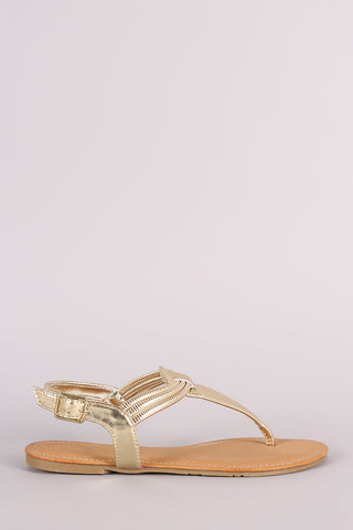 Python Toe Ring Lace-Up Gladiator Flat Sandal