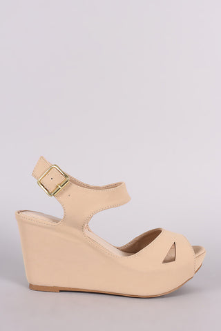 Studded Gladiator Lace Up Footbed Platform Wedge Sandal