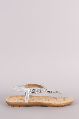 Python Toe Ring Lace-Up Gladiator Flat Sandal