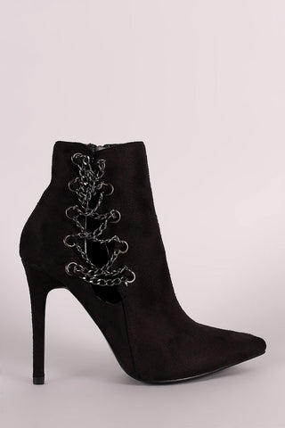 Breckelle Perforated Pointy Toe Dorsay Pump