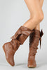 Wild Diva Lounge Knotted Slouchy Wedge Boot