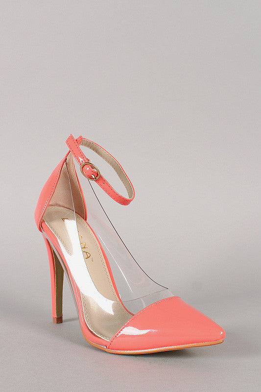 Patent Lucite Pointy Toe Stiletto Pump