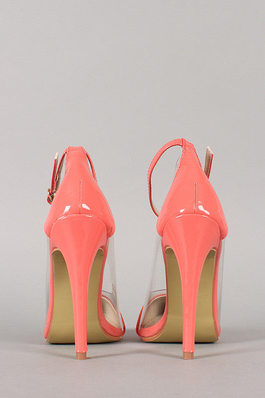 Patent Lucite Pointy Toe Stiletto Pump