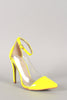 Patent Lucite Pointy Toe Stiletto Pump