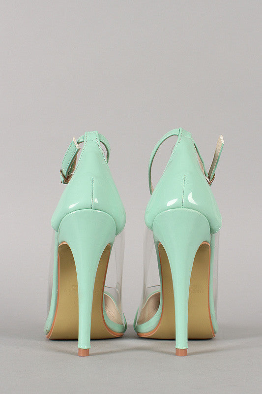 Patent Lucite Pointy Toe Stiletto Pump