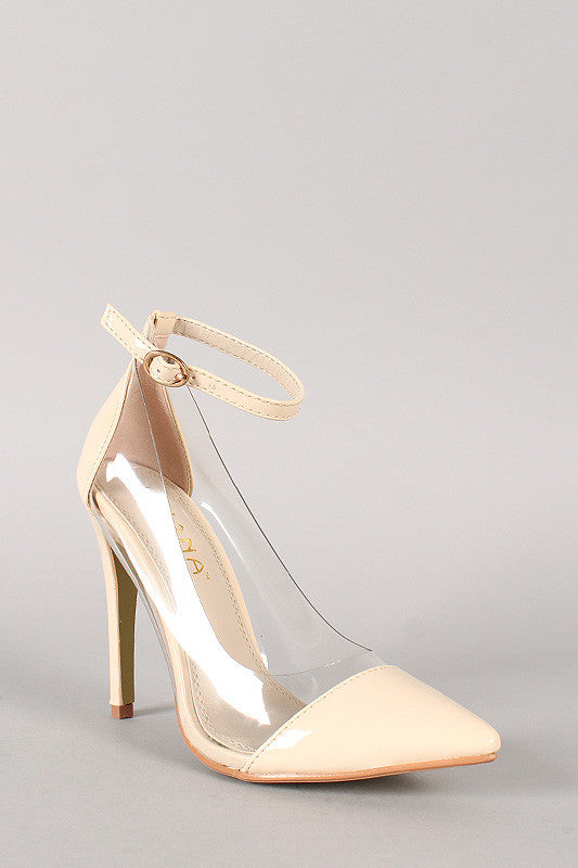 Patent Lucite Pointy Toe Stiletto Pump