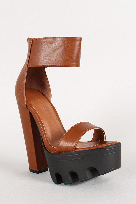 Wild Diva Lounge Open Toe Chunky Platform Heel