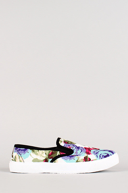 Wild Diva Lounge Rocsi-01D Floral Slip On Sneaker