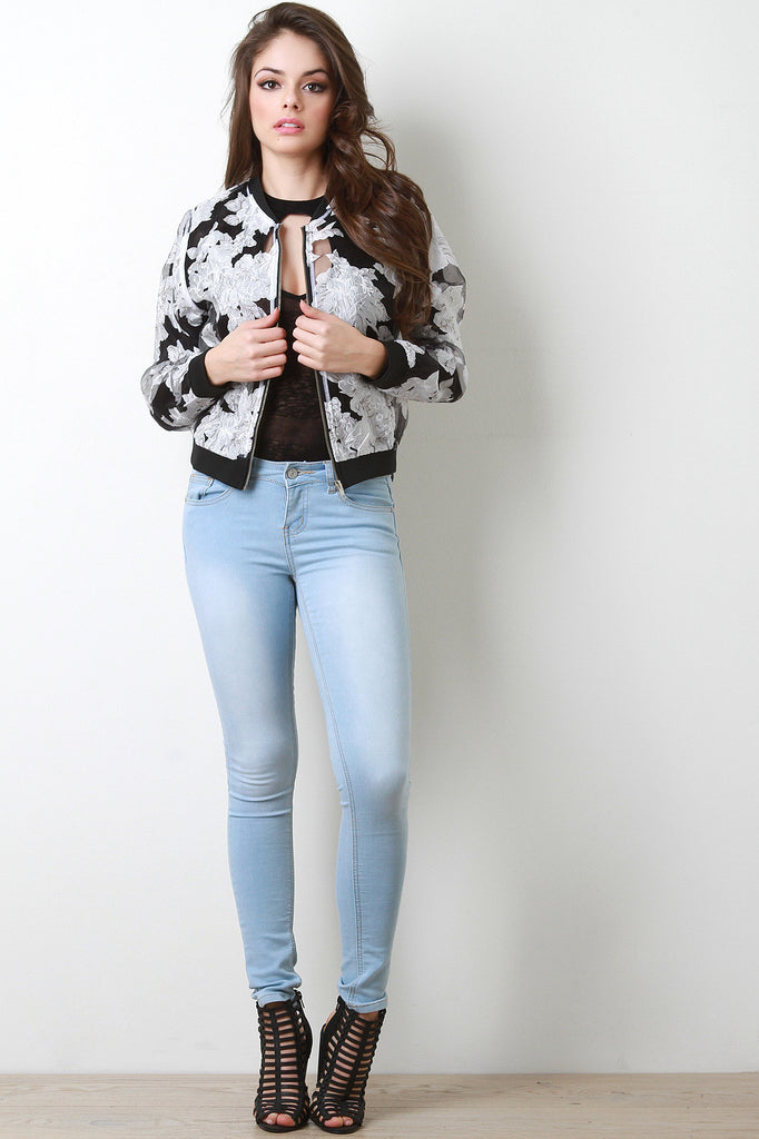 Semi Sheer Floral Jacket