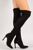 Faux Suede Stiletto Thigh High Boot