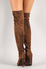 Faux Suede Stiletto Thigh High Boot