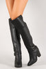 D-Ring Buckle Chunky Heeled Thigh High Boot