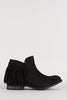 Suede Fringe Accent Ankle Booties