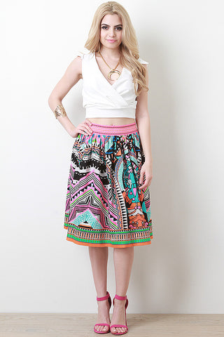 Neon Boho A-line Skirt