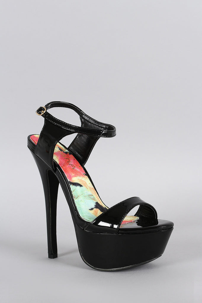 Liliana Patent Open Toe Platform Heel