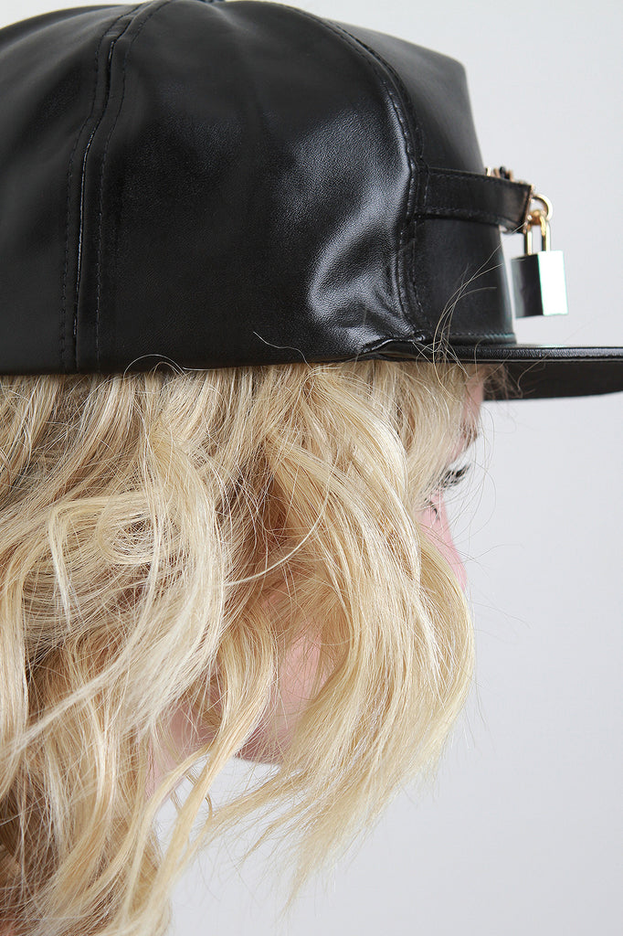 Lock and Leatherette Snapback Cap