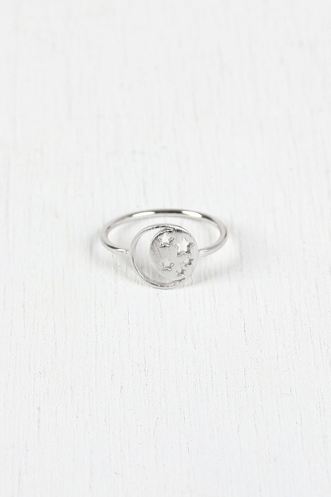 Moon and Stars Emblem Ring