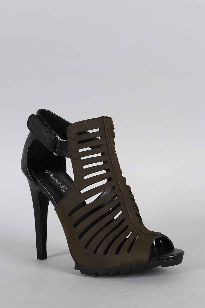 Qupid Strappy Cutout Bootie