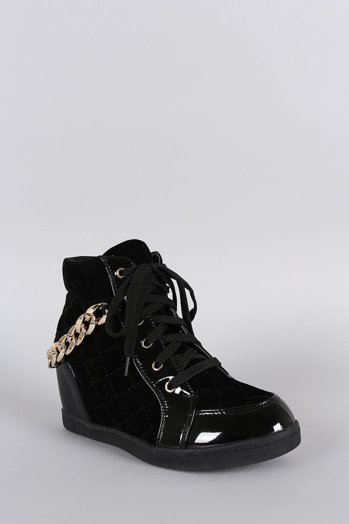 Street Style Rear Chain High Top Sneaker