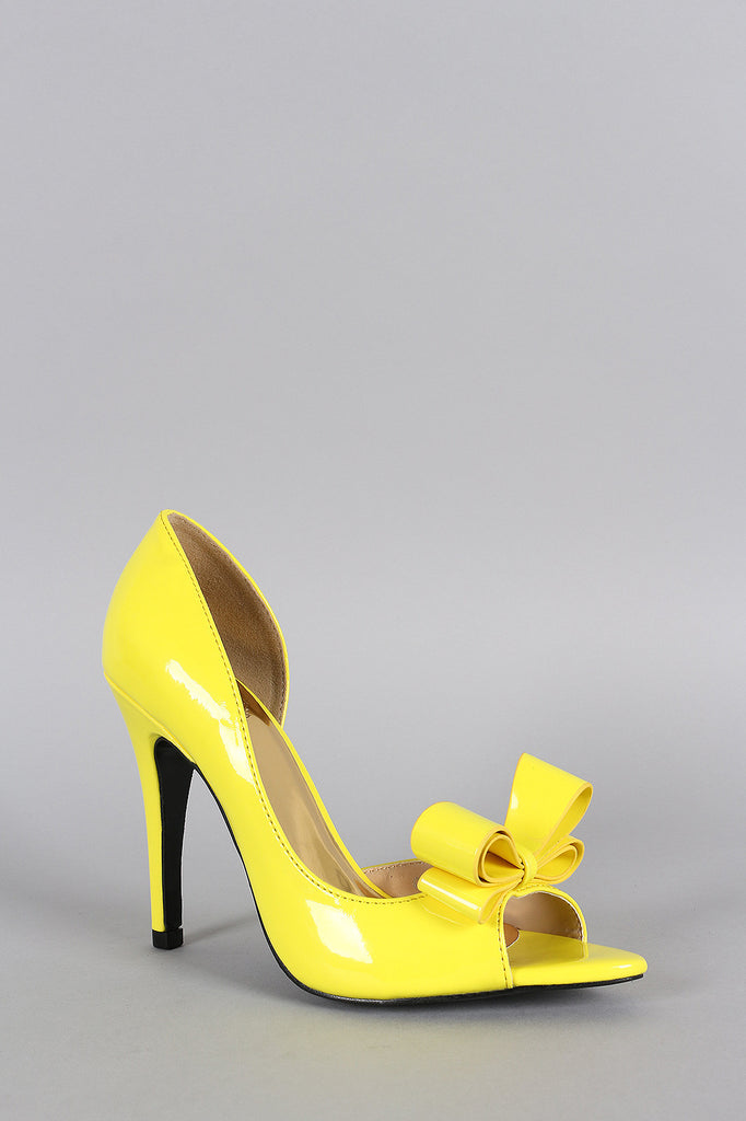 Patent Bow Dorsay Pump