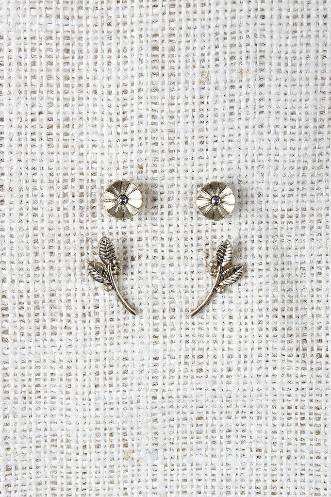 Deco Flower and Branch Earrings