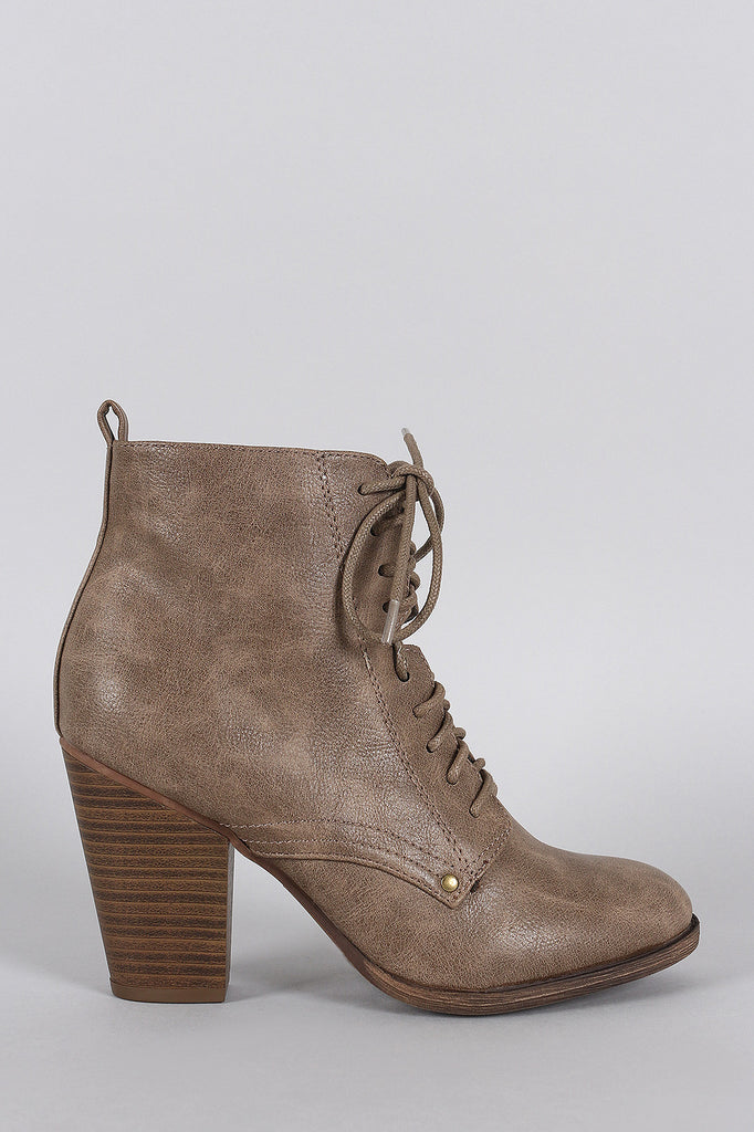 Breckelle Combat Stacked Bootie